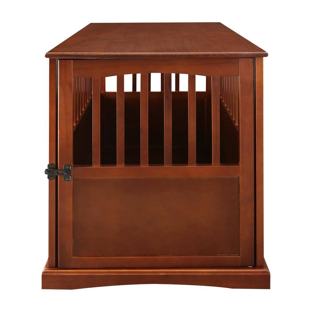 Walnut Pet Crate End Table Z31946