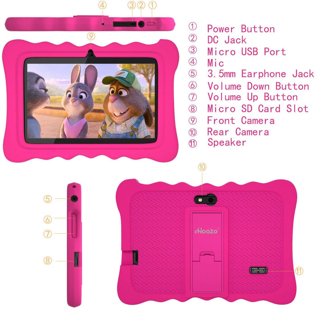 Kids Tablet 7-inch HD 32GB Android 9.0 WiFi 2GB RAM Pink Pack of 2 L848540