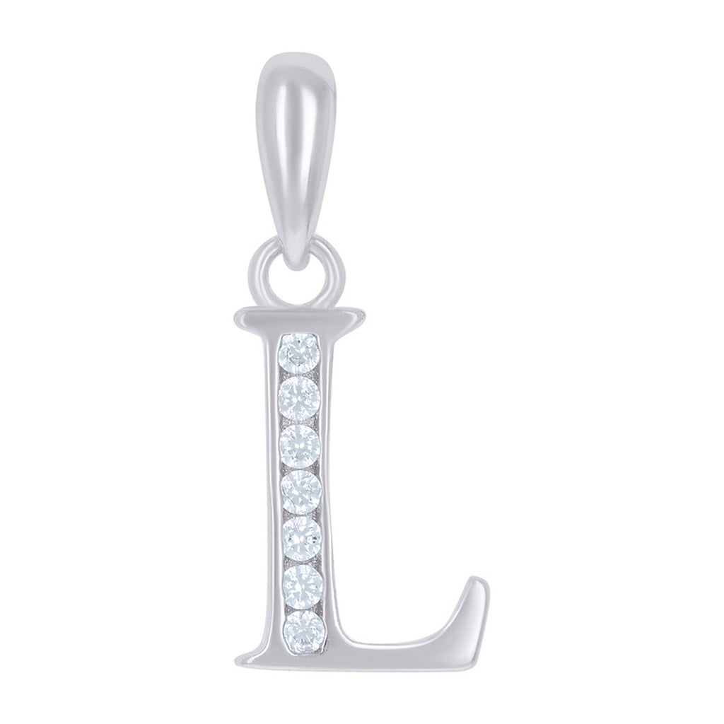 925 Sterling Silver CZ Letter L Charm N369124