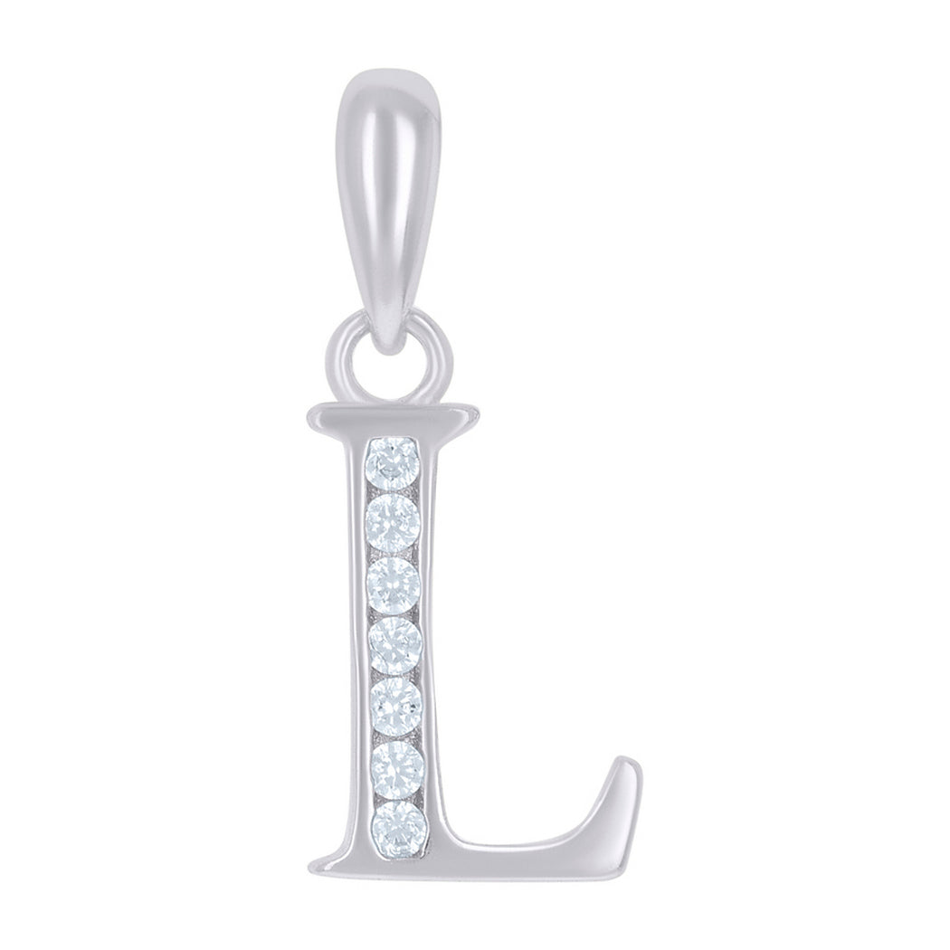 925 Sterling Silver CZ Letter L Charm N369124