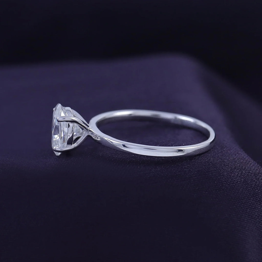 1 1/3 Carat Oval Shape Lab Created Moissanite Diamond Solitaire Engagement Ring In 14K White Gold Over Sterling Silver T81490