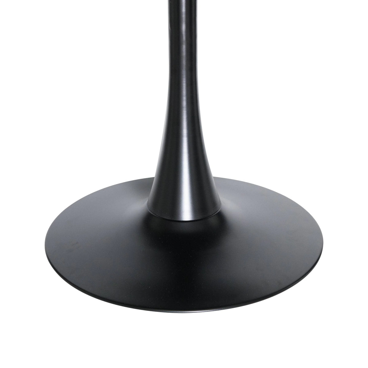 Black Round Dining Table with Wood Top and Iron Pedestal Base C6124