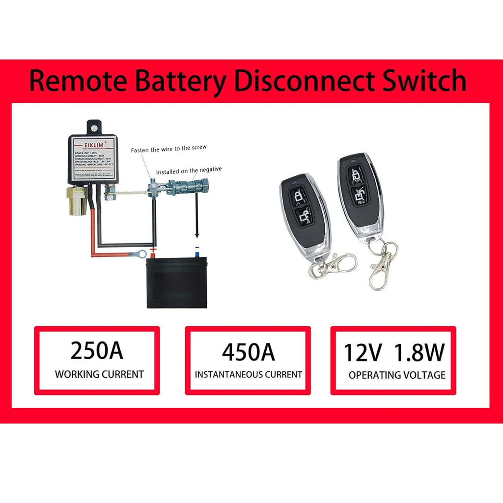 Dual Remote Control 12V 250A Battery Disconnect Switch Pack of 2 N3769