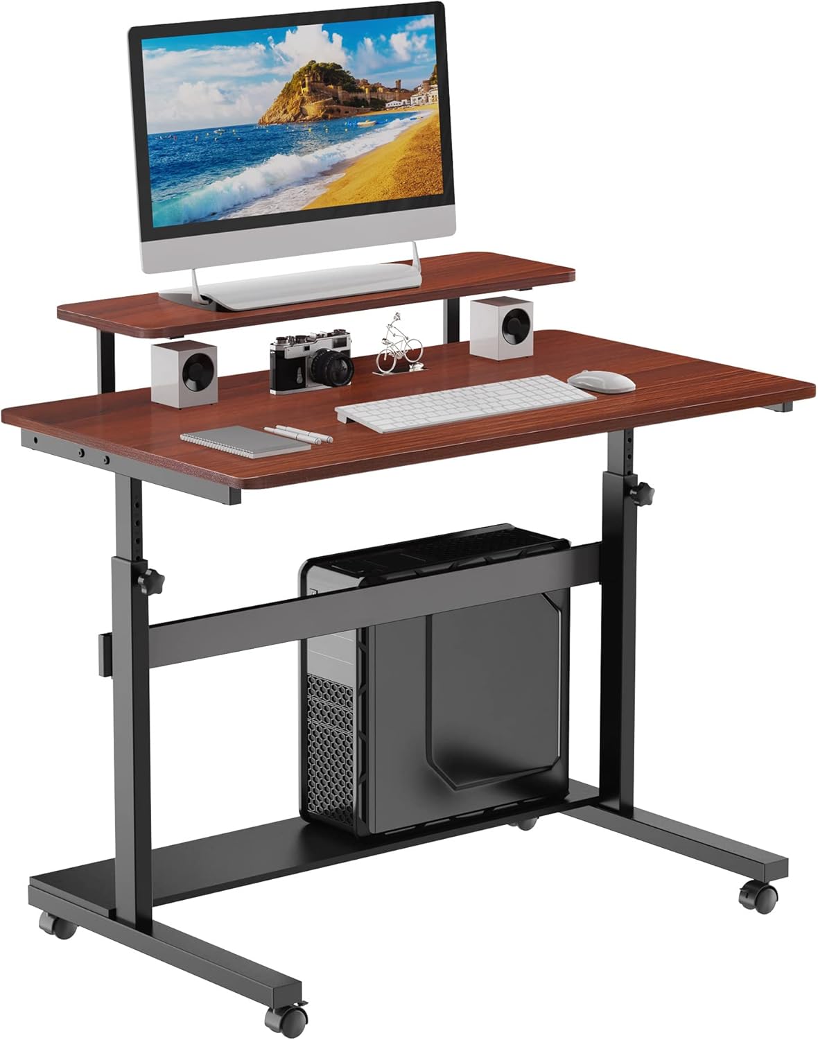 Height Adjustable Standing Desk with Detachable Hutch X394