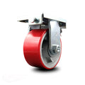 Rigid Caster – 6 Inch Red Poly on Cast Iron Wheel G3315