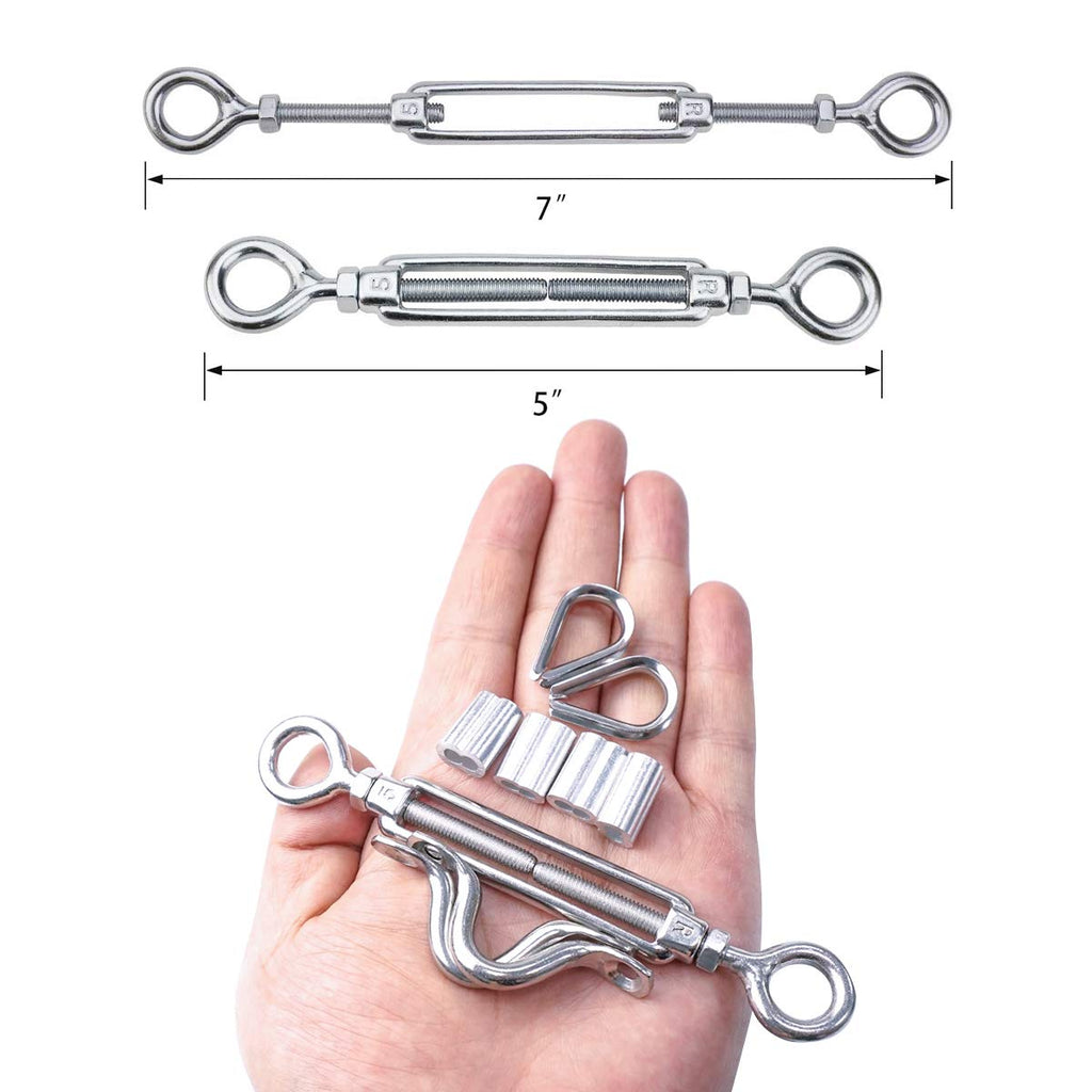Stainless Steel 1/8 Cable Railing Kit with 100ft Wire Rope and M5 Turnbuckles Q513375