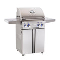 24 Inch Propane Gas Grill On Cart With Side Burner And Rotisserie Kit T21614