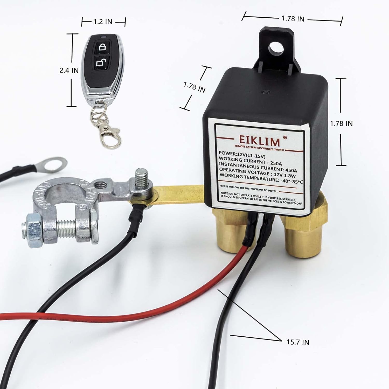Dual Remote Control 12V 250A Battery Disconnect Switch Pack of 2 N3769