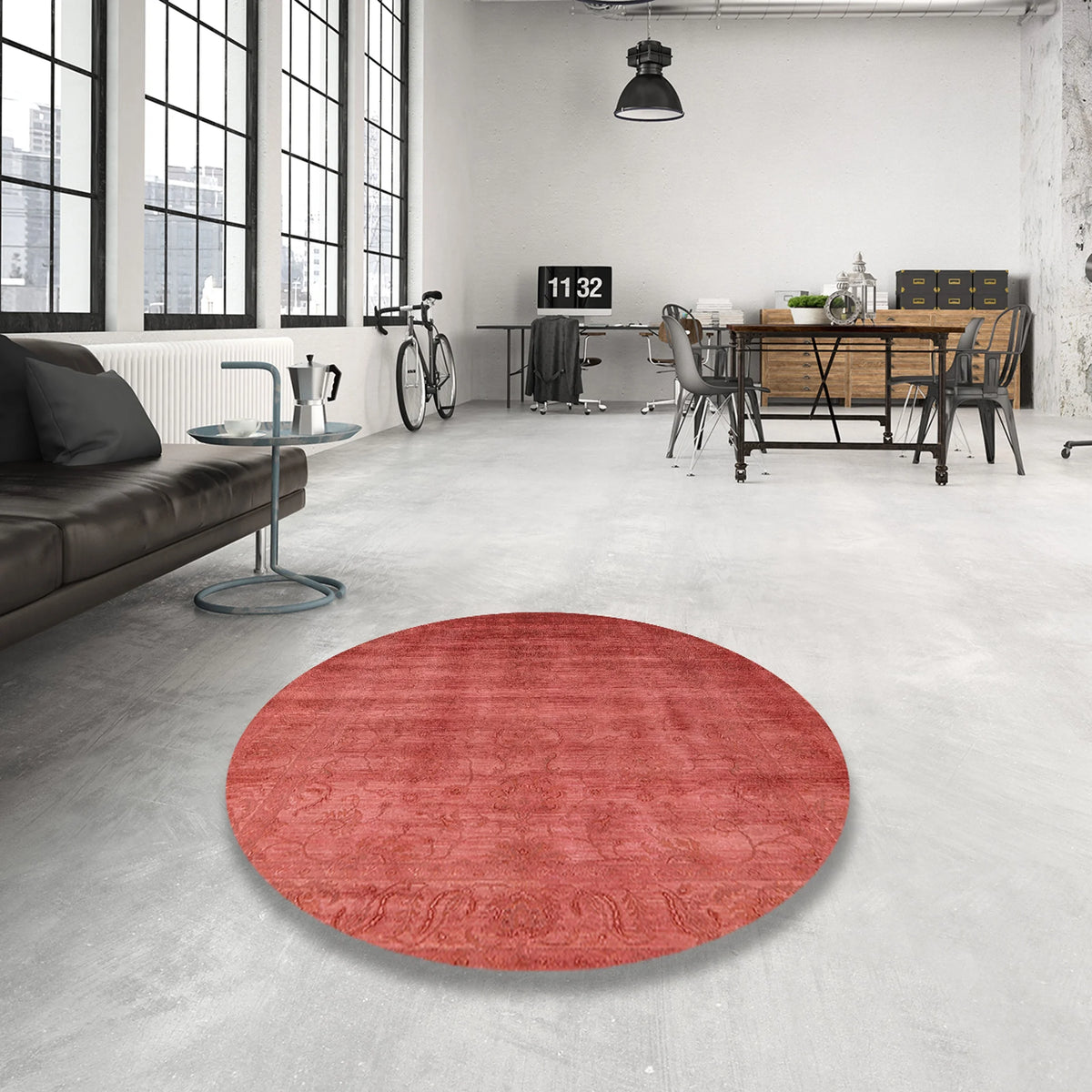 Bright Orange Rectangle Area Rug K4090