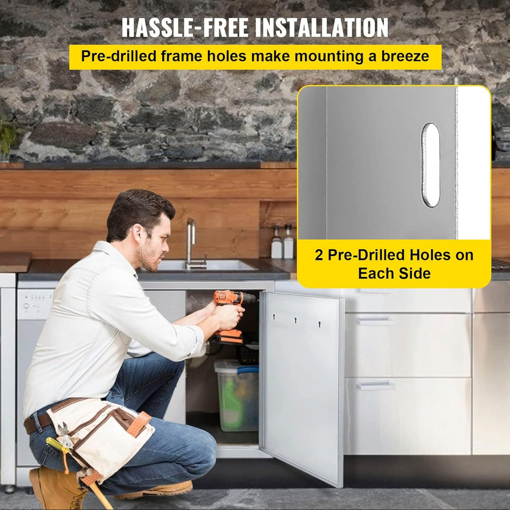 BBQ Access Door 17W x 24H Inch Stainless Steel K5286