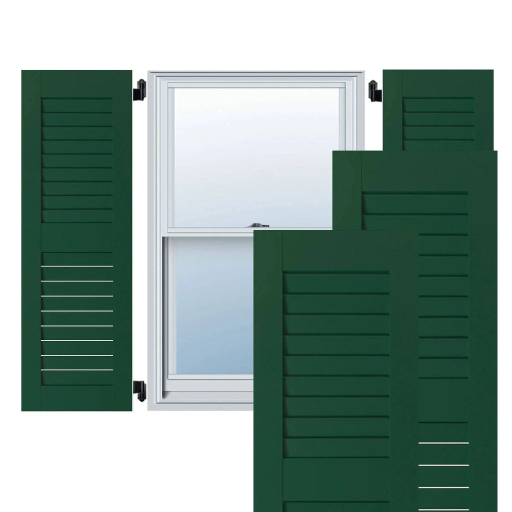 15 in. x 49 in. Exterior Real Wood Pine Louvered Shutters Pair C498941
