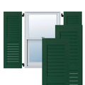 15 in. x 49 in. Exterior Real Wood Pine Louvered Shutters Pair C498941