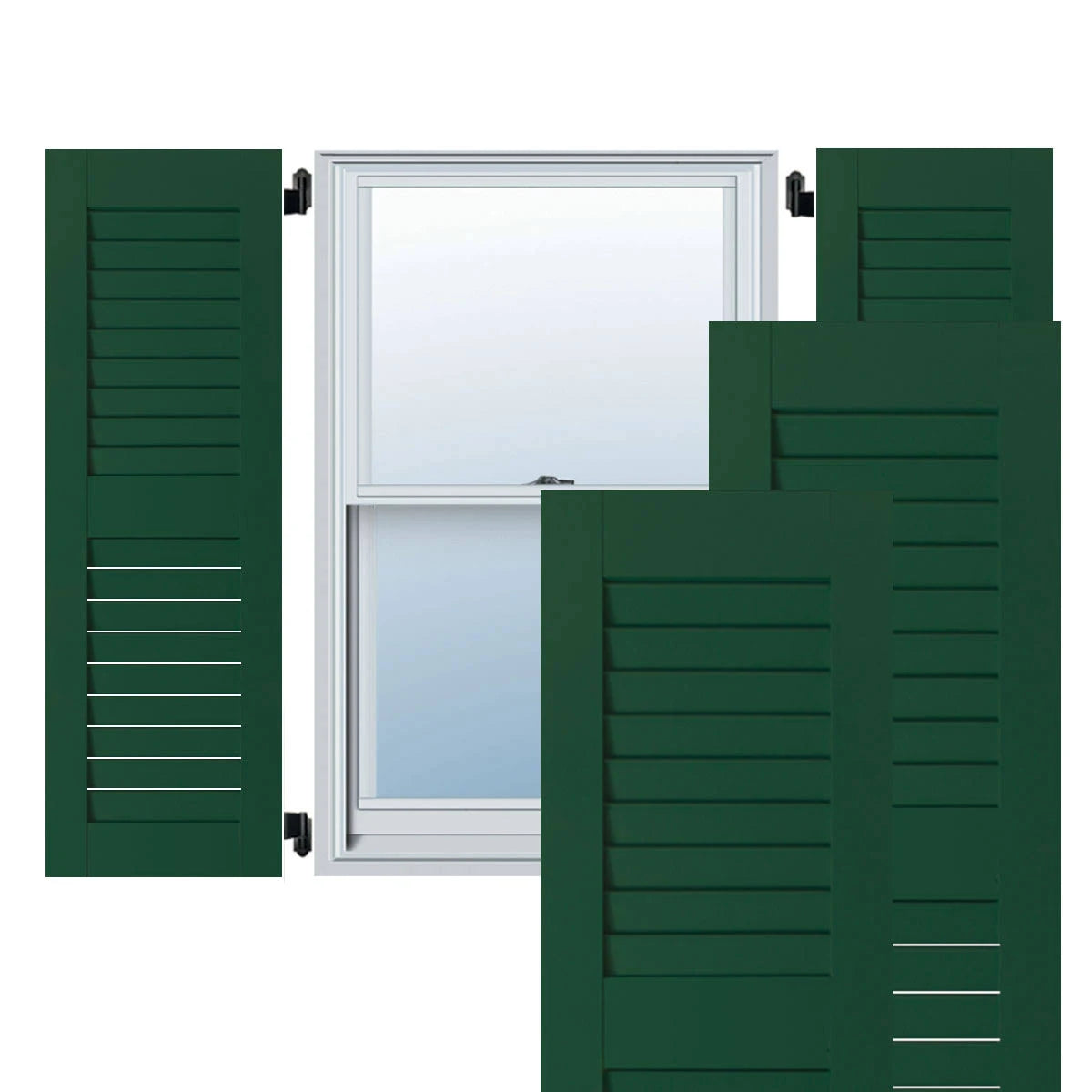 15 in. x 49 in. Exterior Real Wood Pine Louvered Shutters Pair C498941