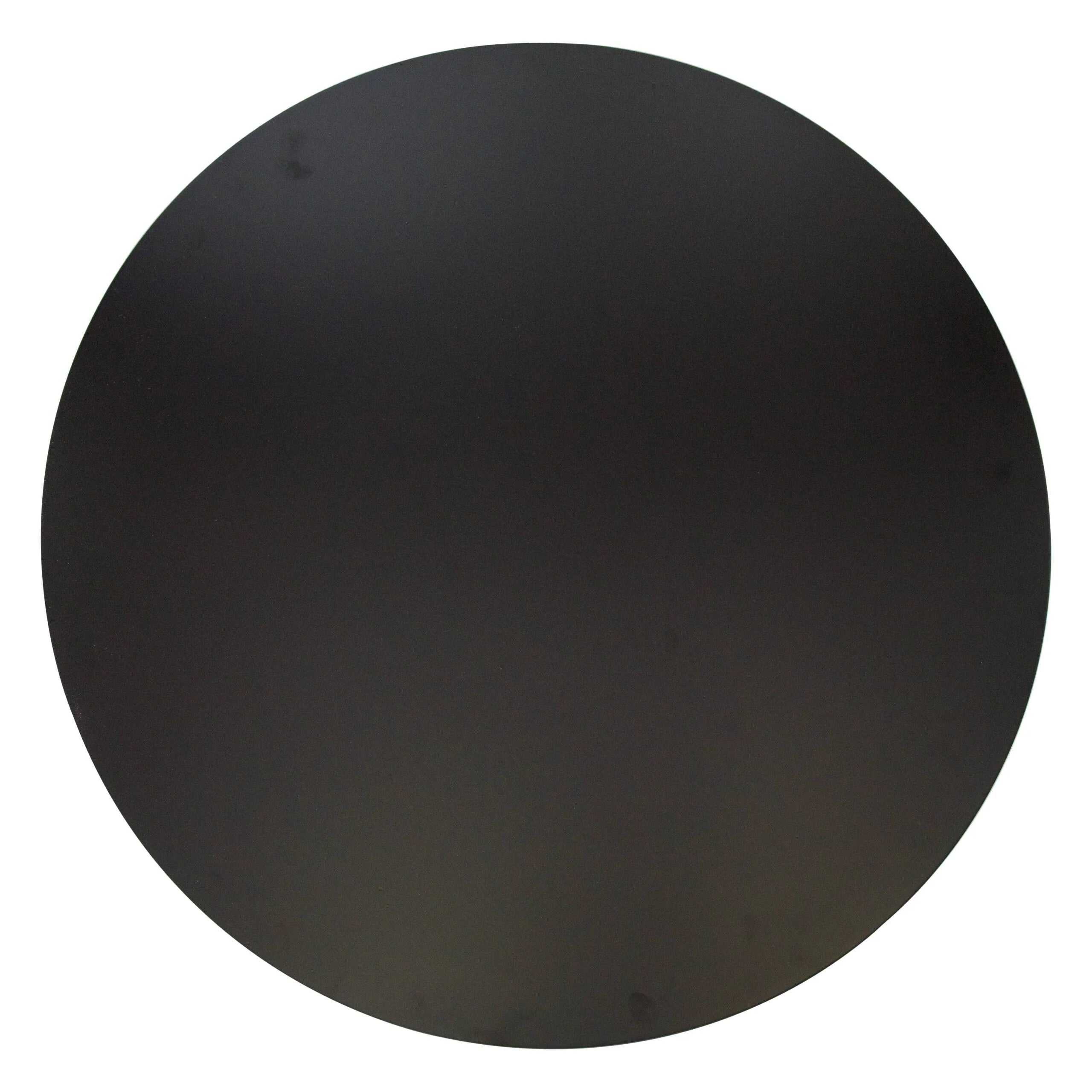 Black Round Dining Table with Wood Top and Iron Pedestal Base C6124