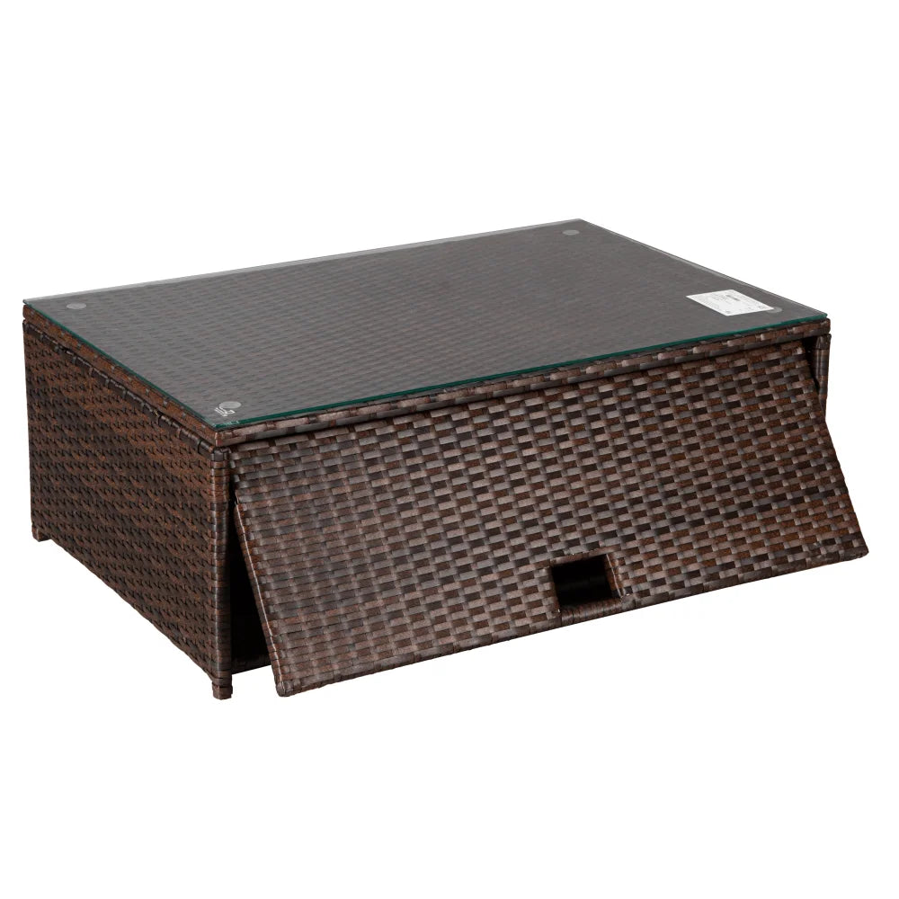 Brown PE Rattan Wicker Sectional Cushioned Sofa Set G910856
