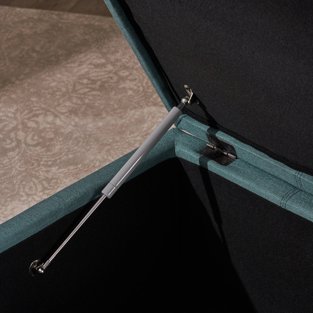 Dark Gray Fabric Storage Ottoman R430
