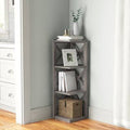 Solid Wood Corner Bookcase Frost Gray L4126