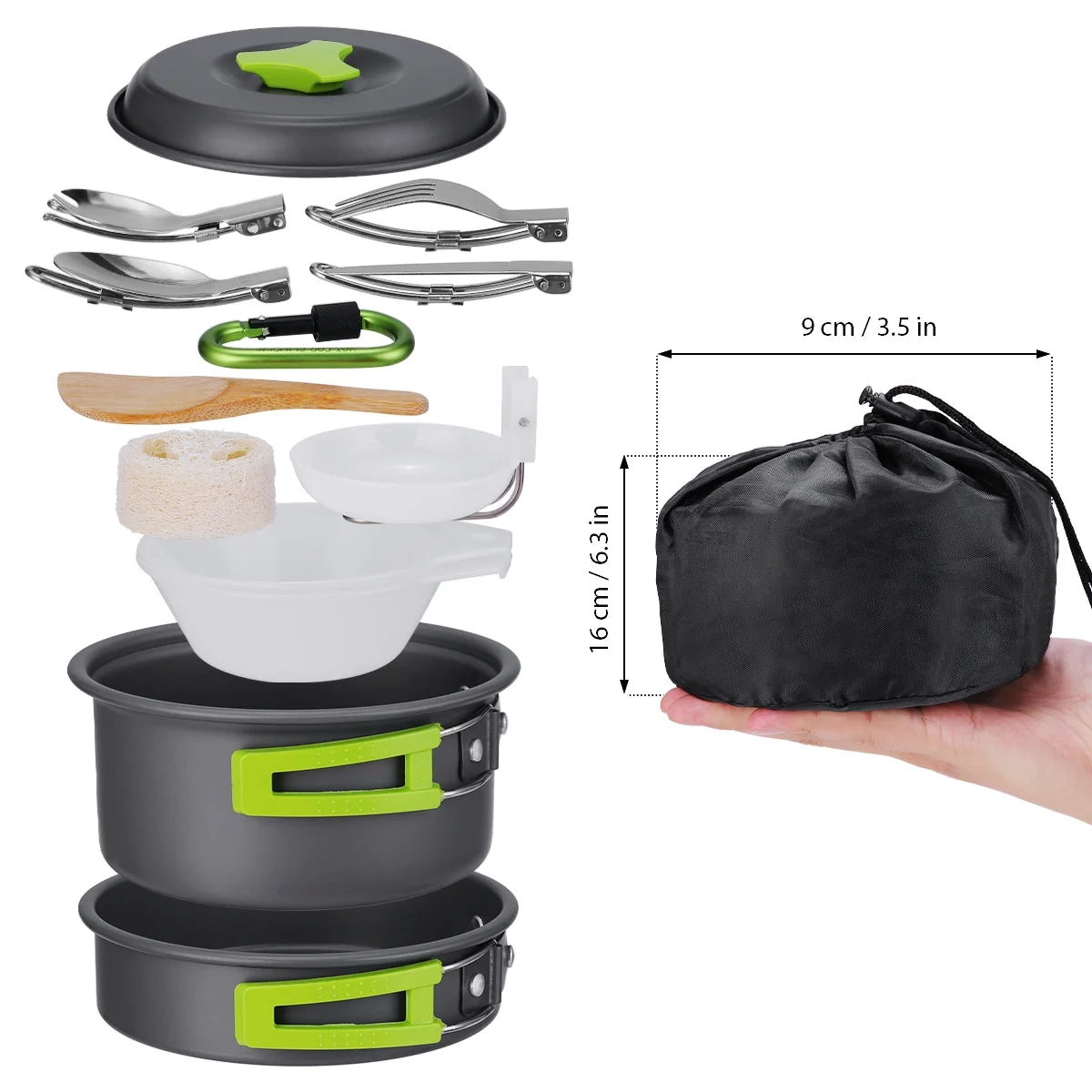 15 Pc Non Stick Camping Cookware Set F859