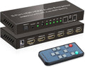 4K@60Hz HDMI Switch Audio Extractor with Optical + 3.5mm AUX Output, 5 in 1 Out HDMI Switcher Converter, Pack of 2 T30577