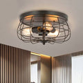 Bronze 3-Light Caged Flush Mount Light B5154