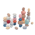 Wooden Stone Building Block Stacking Game Rainbow Toy 5PC V60966