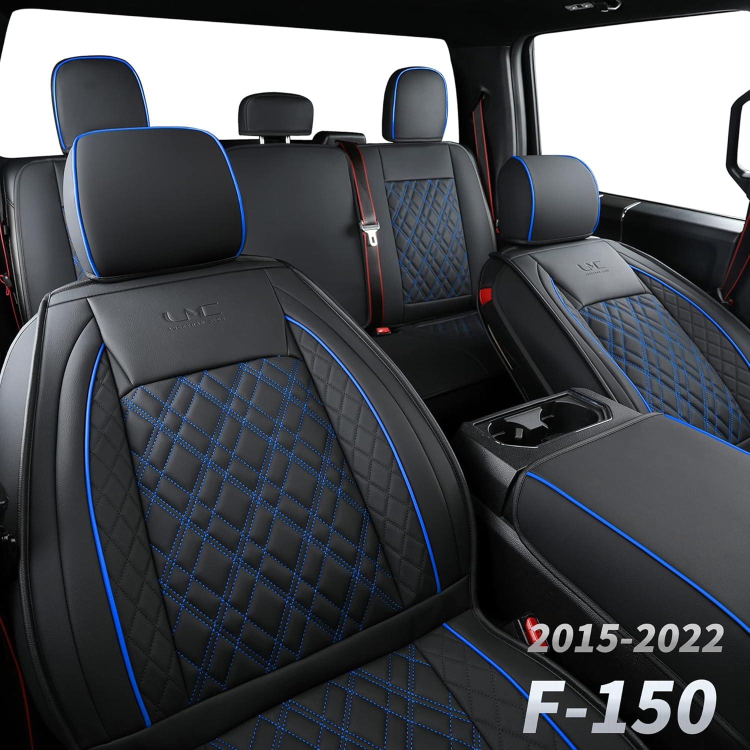 Faux Leather Seat Covers Full Set Gray E95425