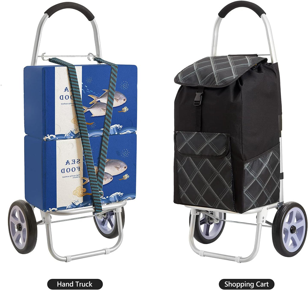 Black Folding Shopping Cart with Removable Bag W298