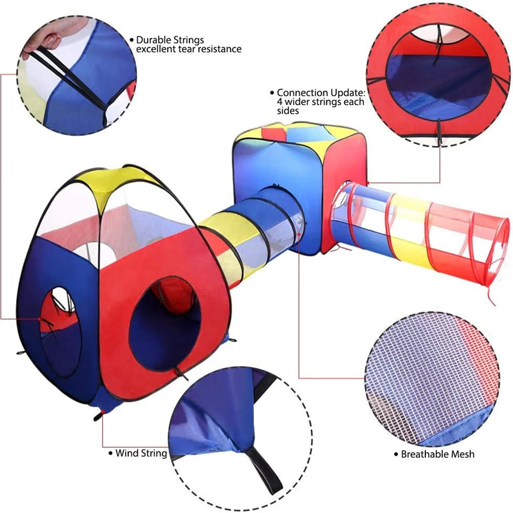 4 in 1 Pop Up Kids Play Tent with Storage Bag I8023