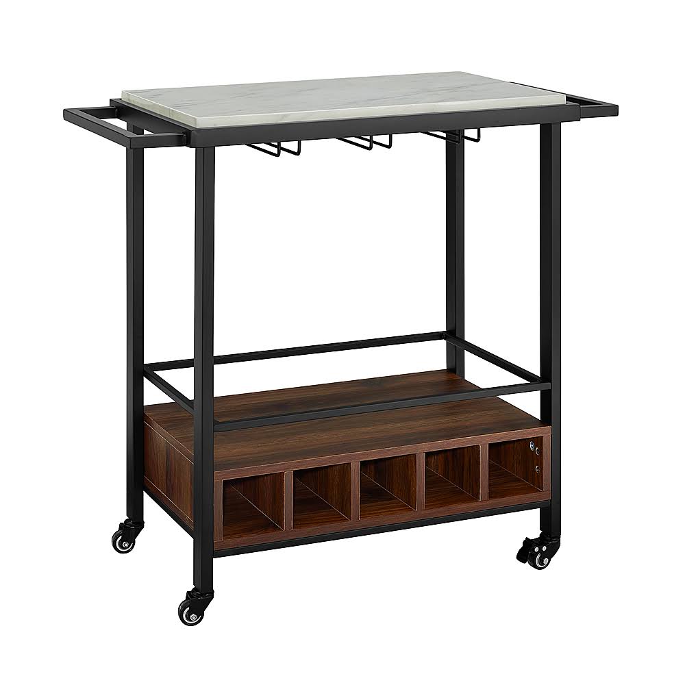 Faux White Marble Bar Cart T9674