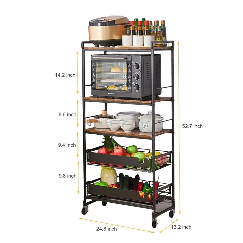 4-Layers Kitchen Storage Rack Microwave Oven Shelf Stand F907