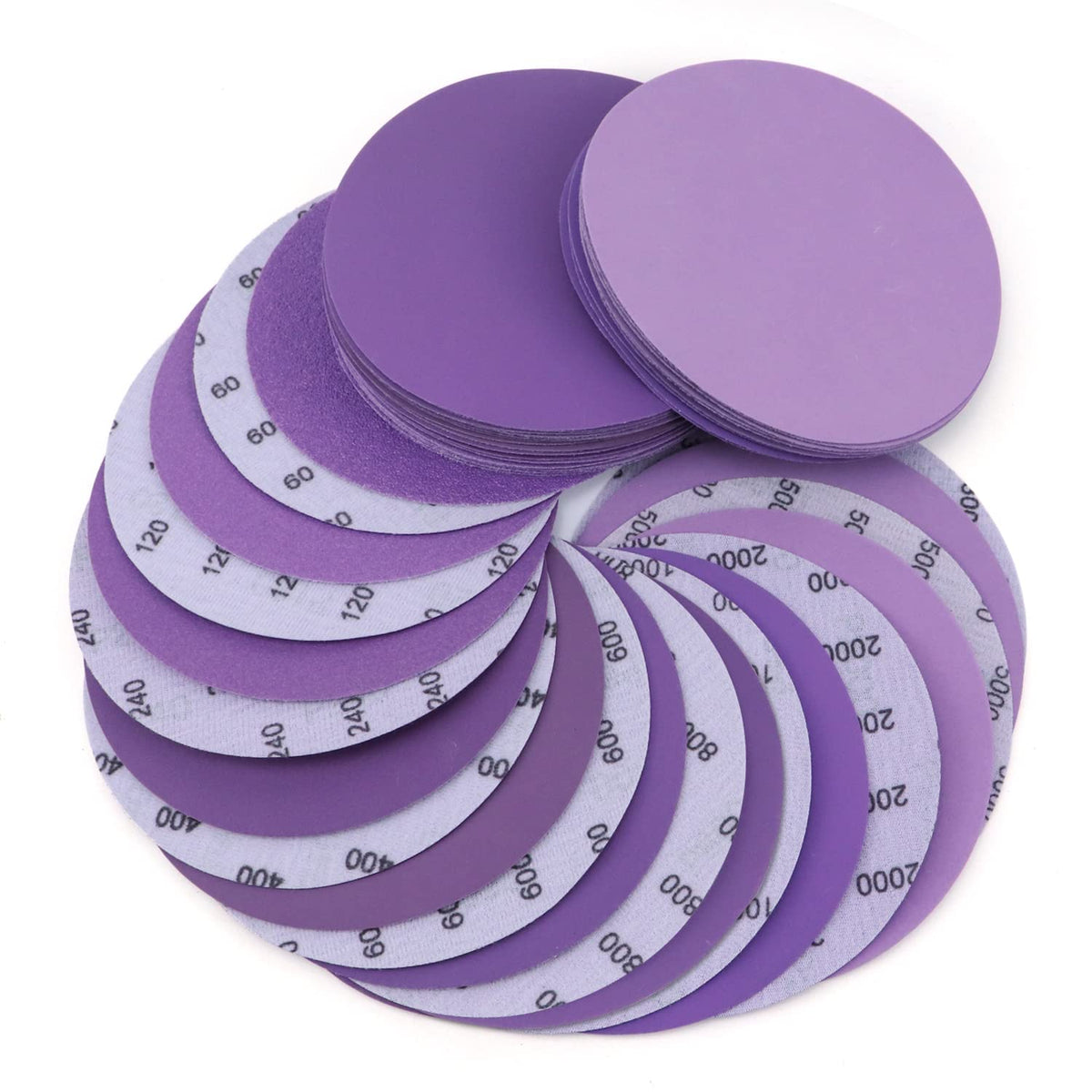 100-Pack Waterproof Hook & Loop Sanding Discs Silicon Carbide 320-10000 Grit S39357