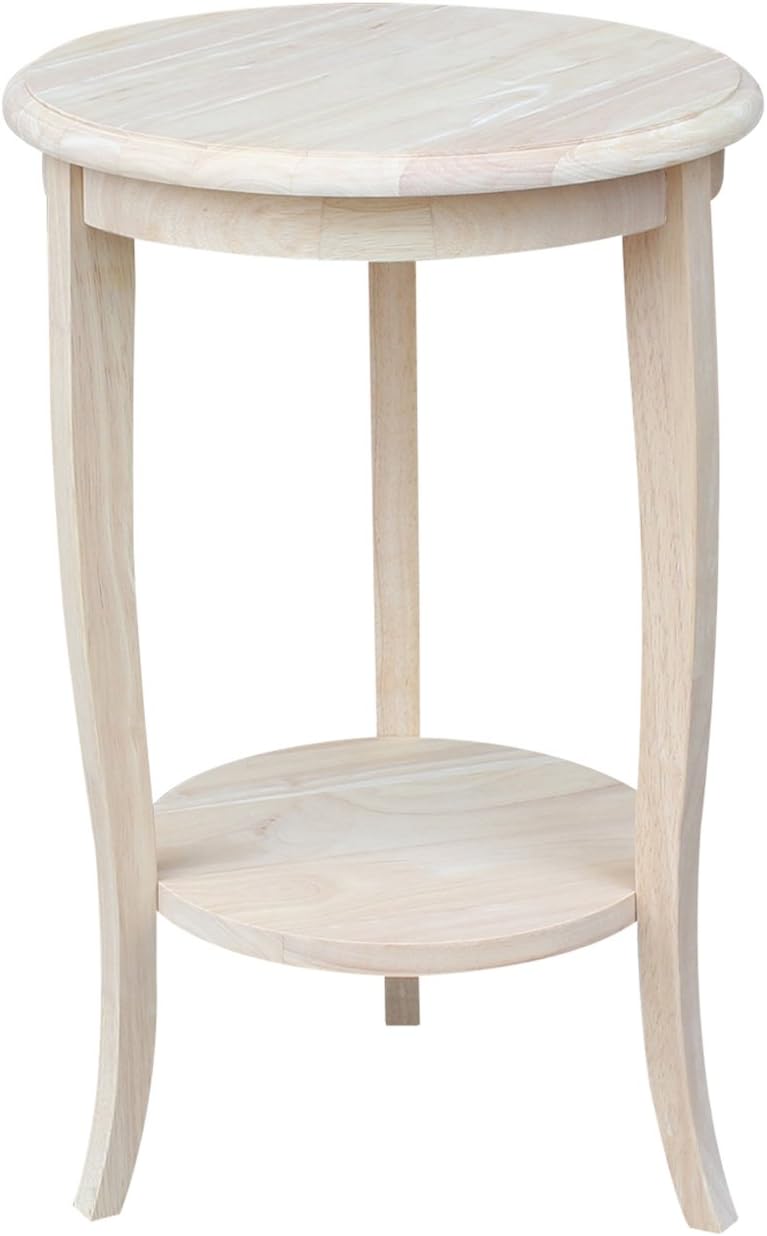 White Round End Table Q324771