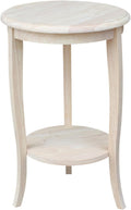 White Round End Table Q324771