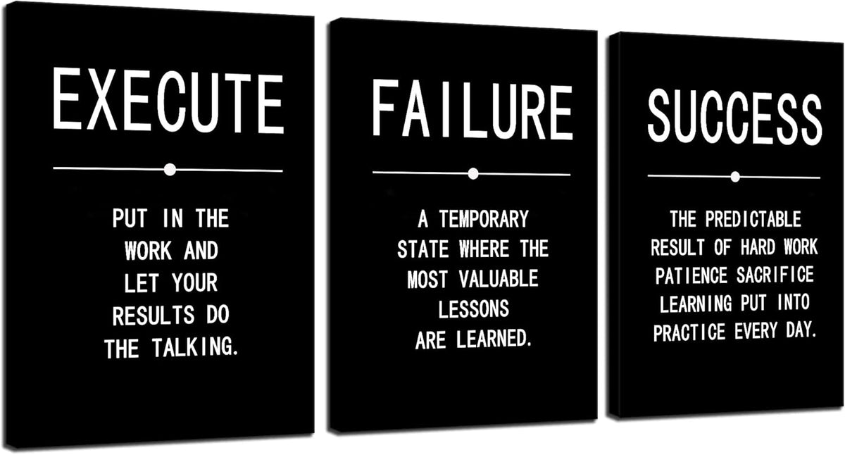 3 Pieces Black Framed Canvas Wall Art R715797