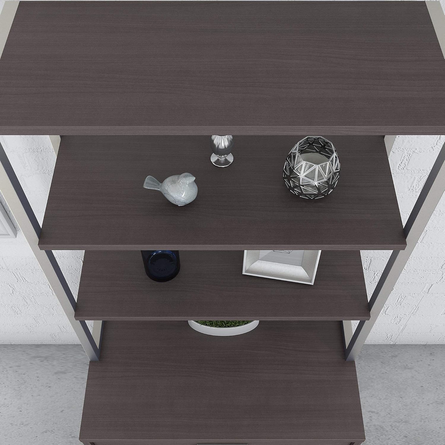 Storm Gray Bookcase Hutch V343