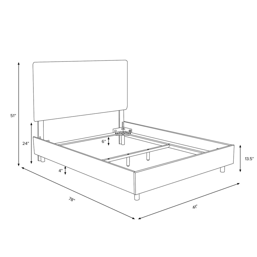 Twin Velvet Bed U98175