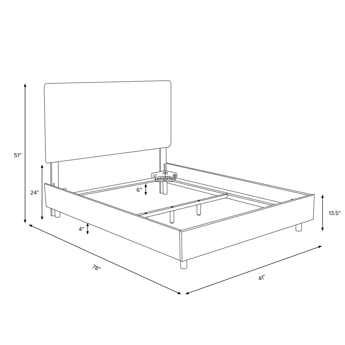 Twin Velvet Bed U98175