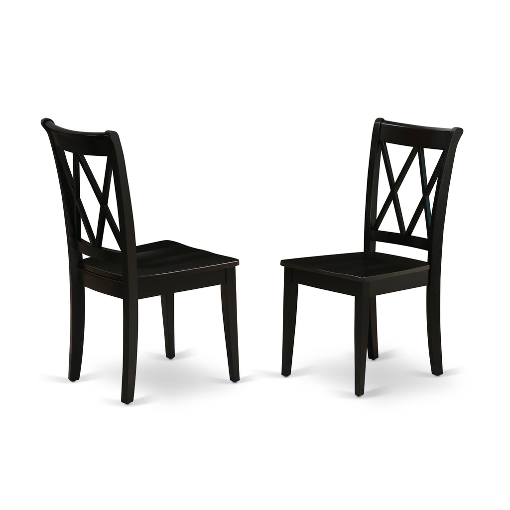 5pc Round Dining Table with Two Drop Leaves and Four Wood Seat Chairs Z83879
