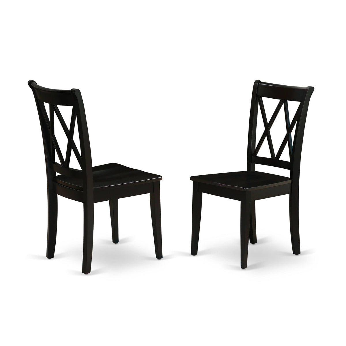 5pc Round Dining Table with Two Drop Leaves and Four Wood Seat Chairs Z83879