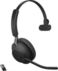 Jabra Evolve2 65 MS Wireless Headphones with Link380c, Stereo, Black – Wireless Bluetooth Headset for Calls and Music, 37 Hours of Battery Life, Passive Noise Cancelling Headphones G443439