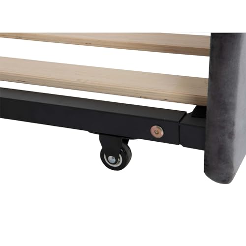 Beige Velvet Upholstered Twin Daybed with Trundle N46614
