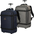 42L Rolling Backpack Navy Blue with Grey O7744