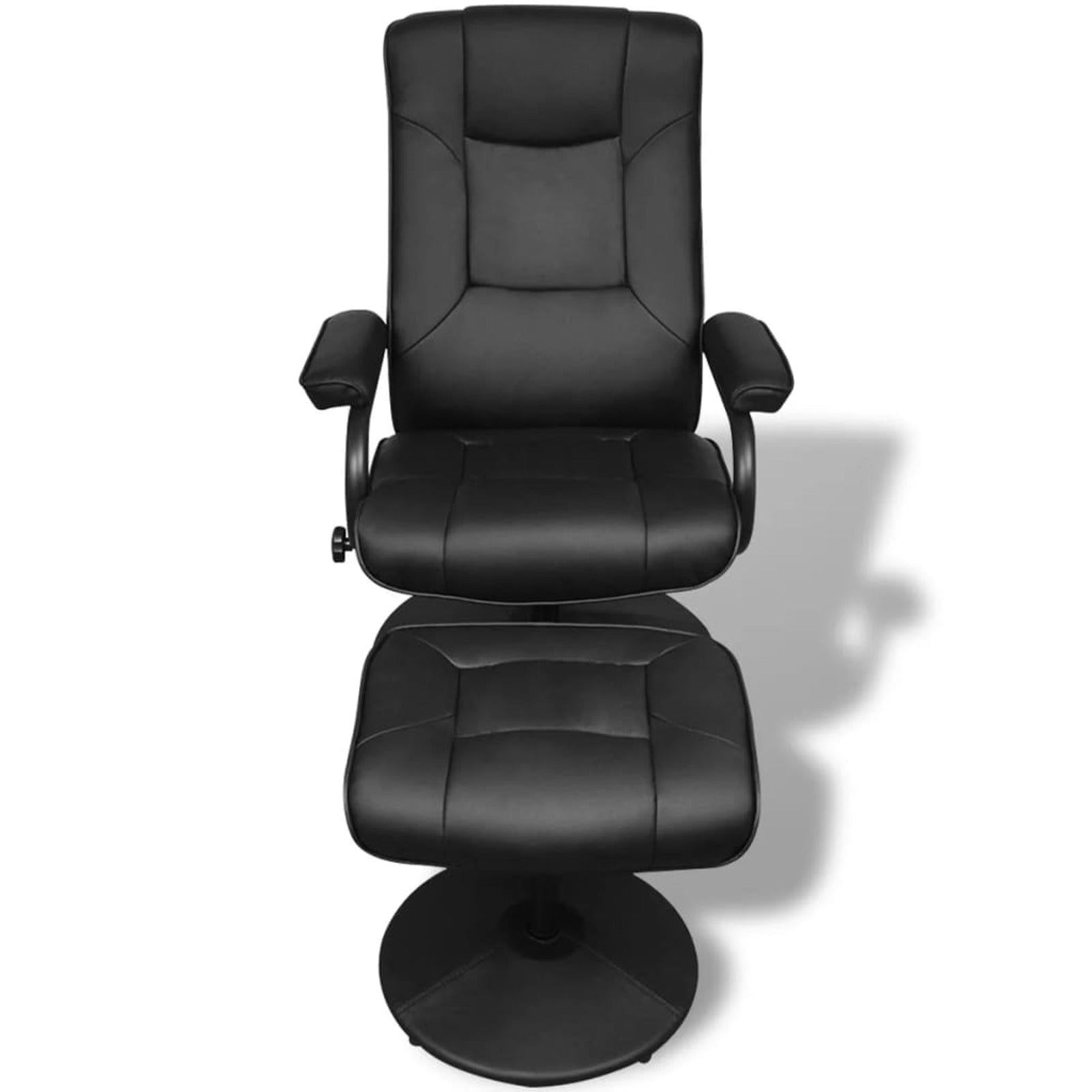 Black Faux Leather Adjustable Recliner Chair with Footstool G40635