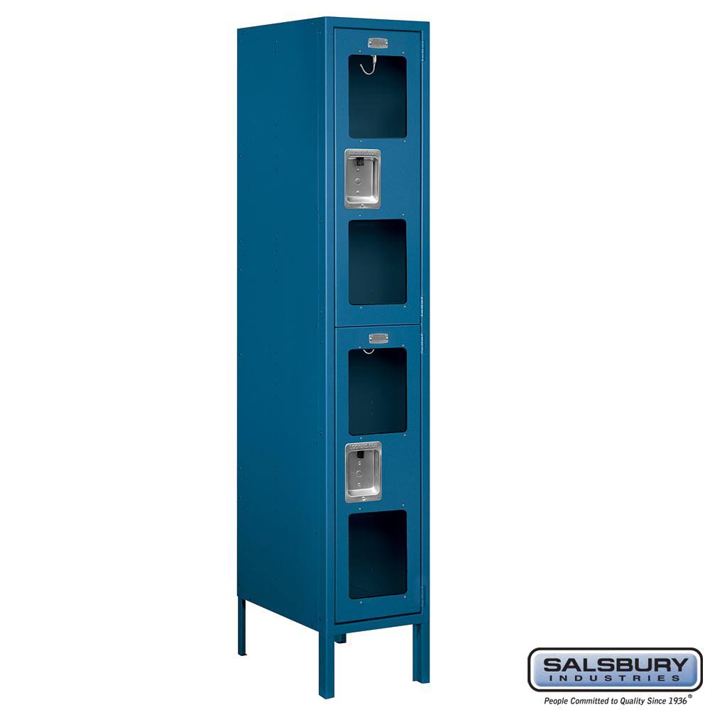 Blue See-Through Metal Locker, Double Tier, 1 Wide, Unassembled K6071