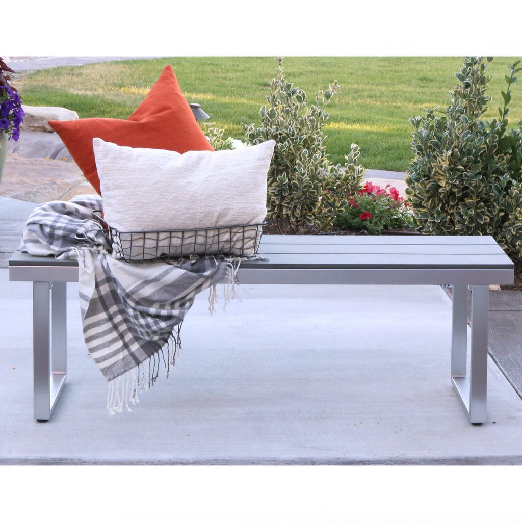 Grey Patio Dining Bench L747760