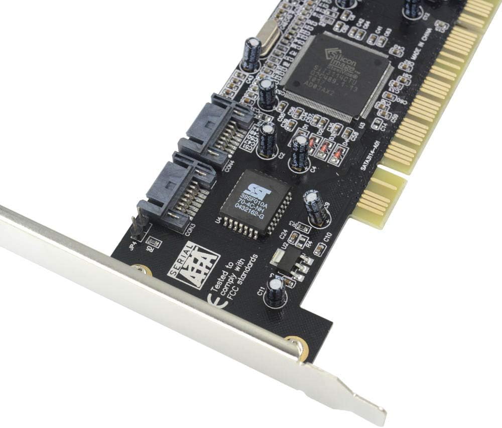 4 Ports PCI SATA Raid Controller Internal Expansion Card with 2 Sata Cables Y274685