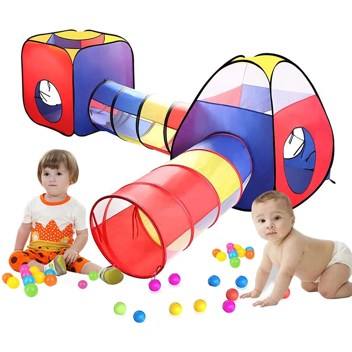 4 in 1 Pop Up Kids Play Tent with Storage Bag I8023