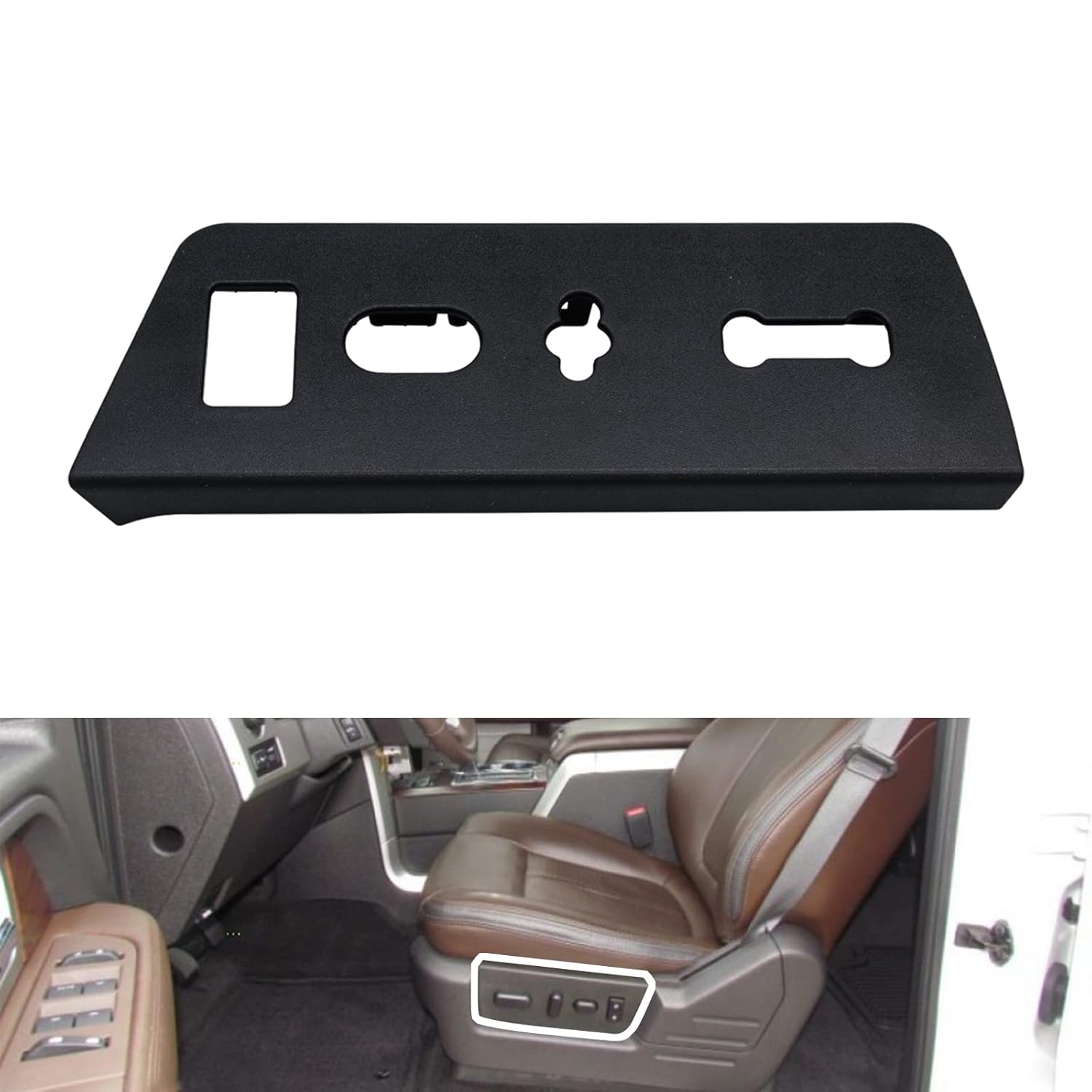 Driver Side Seat Switch Housing Panel Bezel Black Pack of 2 Z5853