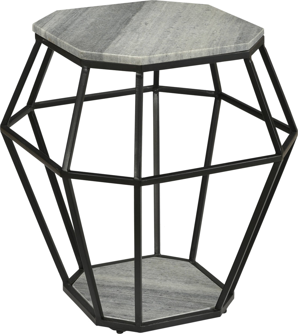 Grey Black Octagonal Accent Table J655