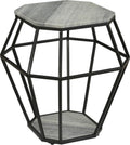 Grey Black Octagonal Accent Table J655